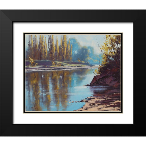 Tumut River Reflections Black Modern Wood Framed Art Print with Double Matting by Gercken, Graham