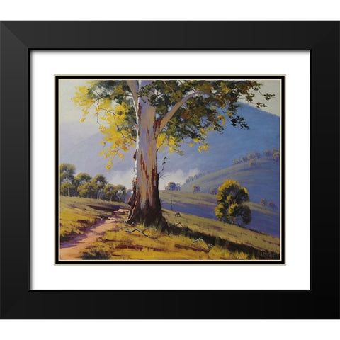 Tumut Hills Gum Tree Black Modern Wood Framed Art Print with Double Matting by Gercken, Graham