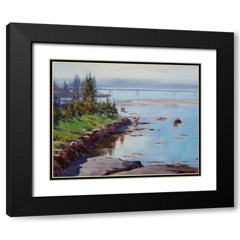 Tuggerah Lake Australia Black Modern Wood Framed Art Print with Double Matting by Gercken, Graham