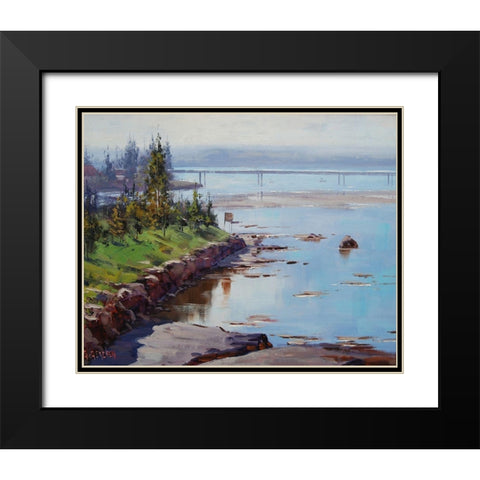 Tuggerah Lake Australia Black Modern Wood Framed Art Print with Double Matting by Gercken, Graham