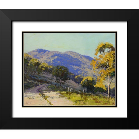 Track to the Valley Black Modern Wood Framed Art Print with Double Matting by Gercken, Graham
