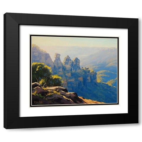 Three Sister Australia Black Modern Wood Framed Art Print with Double Matting by Gercken, Graham