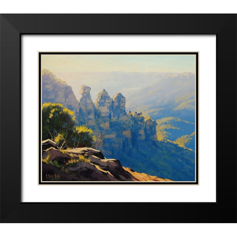 Three Sister Australia Black Modern Wood Framed Art Print with Double Matting by Gercken, Graham