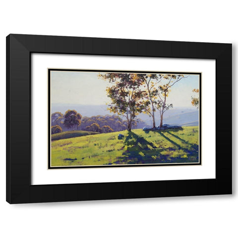 Three Shadows Sodwalls Australia Black Modern Wood Framed Art Print with Double Matting by Gercken, Graham