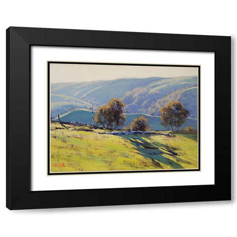 Spring Hills Tarana Australia Black Modern Wood Framed Art Print with Double Matting by Gercken, Graham