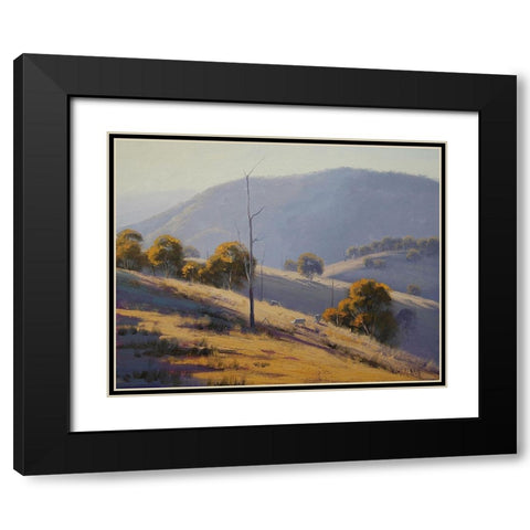 Sheep Grazing Black Modern Wood Framed Art Print with Double Matting by Gercken, Graham