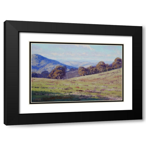 Sheep Country Australia Black Modern Wood Framed Art Print with Double Matting by Gercken, Graham