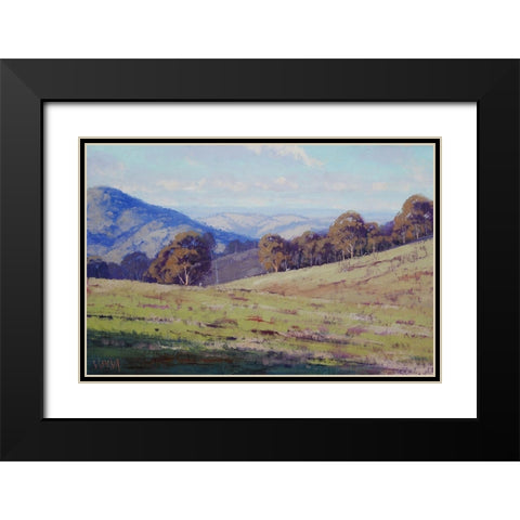 Sheep Country Australia Black Modern Wood Framed Art Print with Double Matting by Gercken, Graham