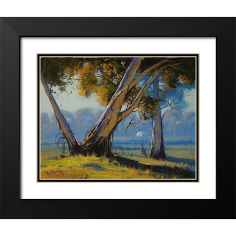 Ribbon Gum Trees Black Modern Wood Framed Art Print with Double Matting by Gercken, Graham