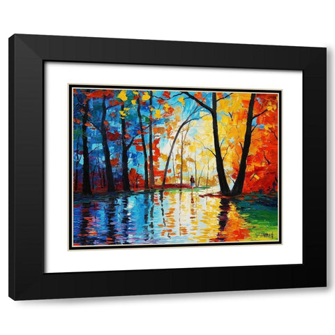 Rainy Day Black Modern Wood Framed Art Print with Double Matting by Gercken, Graham
