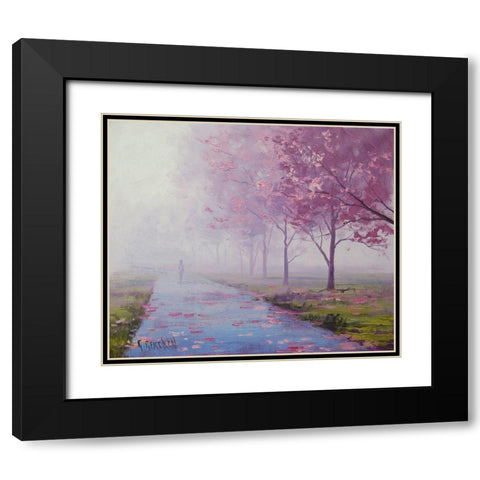 MÃ­sty Landscape Black Modern Wood Framed Art Print with Double Matting by Gercken, Graham