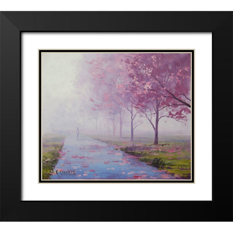 MÃ­sty Landscape Black Modern Wood Framed Art Print with Double Matting by Gercken, Graham