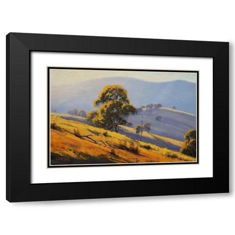 Megalong Morning Light Australia Black Modern Wood Framed Art Print with Double Matting by Gercken, Graham