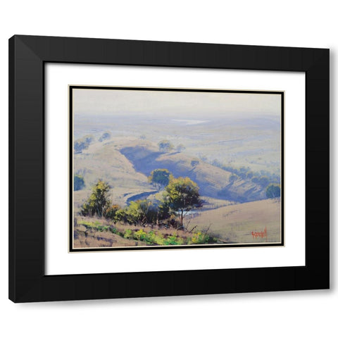 Mudgee Hills Australia Black Modern Wood Framed Art Print with Double Matting by Gercken, Graham