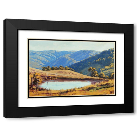 Kanimba Valley Dam Black Modern Wood Framed Art Print with Double Matting by Gercken, Graham