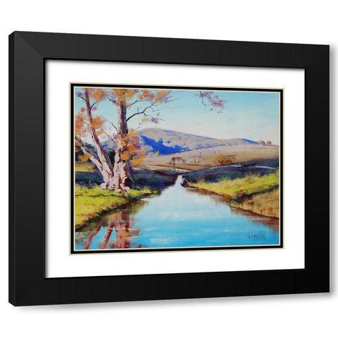 Fish River Tarana Black Modern Wood Framed Art Print with Double Matting by Gercken, Graham