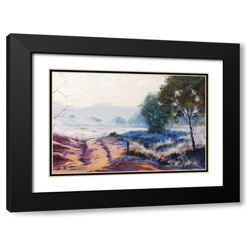 Oberon Winter Black Modern Wood Framed Art Print with Double Matting by Gercken, Graham