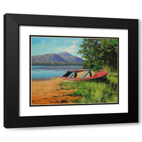 Patonga Shoreline Black Modern Wood Framed Art Print with Double Matting by Gercken, Graham
