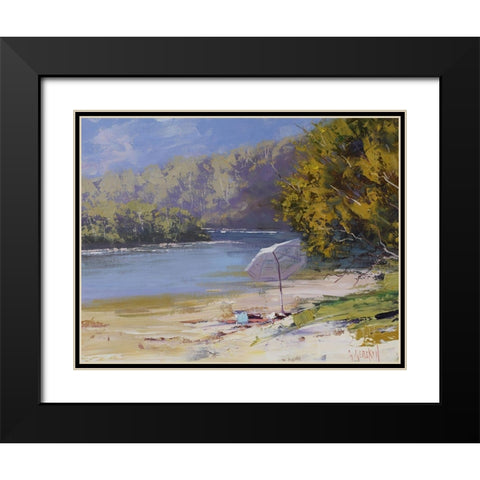 Patongs Summer Black Modern Wood Framed Art Print with Double Matting by Gercken, Graham