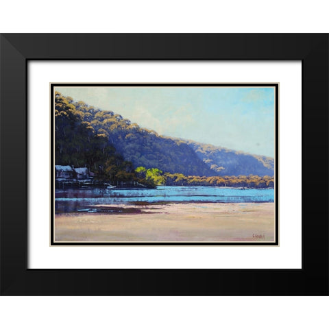 Patongs Creek Australia Black Modern Wood Framed Art Print with Double Matting by Gercken, Graham