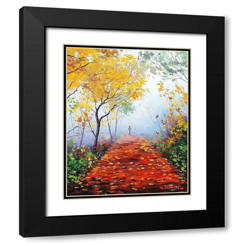 Autumn Track Black Modern Wood Framed Art Print with Double Matting by Gercken, Graham