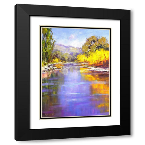 Autumn River Black Modern Wood Framed Art Print with Double Matting by Gercken, Graham