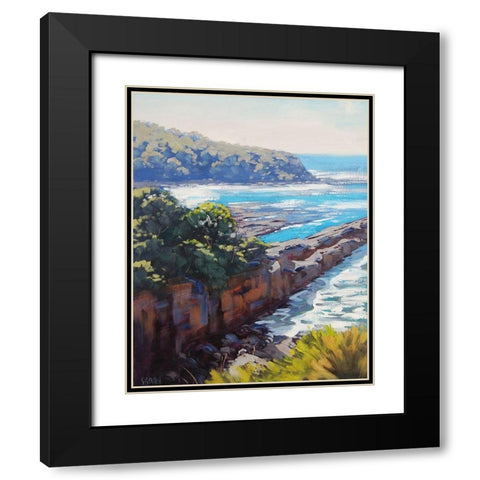 Culburra Beach Head Land Australia Black Modern Wood Framed Art Print with Double Matting by Gercken, Graham