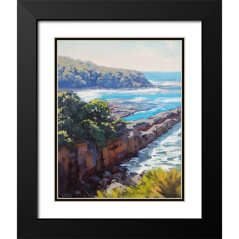 Culburra Beach Head Land Australia Black Modern Wood Framed Art Print with Double Matting by Gercken, Graham