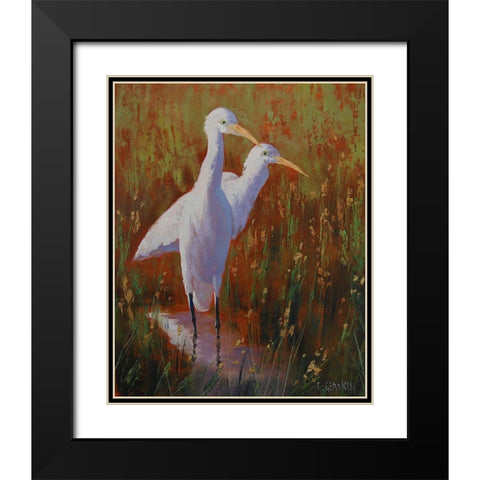 Herod Bird Prints Black Modern Wood Framed Art Print with Double Matting by Gercken, Graham