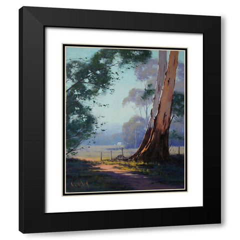 Kangaroo Landscape Black Modern Wood Framed Art Print with Double Matting by Gercken, Graham