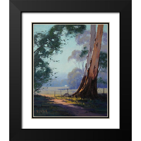 Kangaroo Landscape Black Modern Wood Framed Art Print with Double Matting by Gercken, Graham