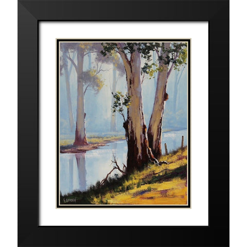 River Gum Trees Black Modern Wood Framed Art Print with Double Matting by Gercken, Graham