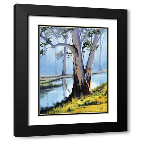 River Gum Black Modern Wood Framed Art Print with Double Matting by Gercken, Graham