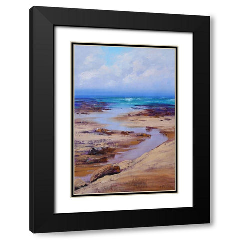 South Coast NSW Beachscape Black Modern Wood Framed Art Print with Double Matting by Gercken, Graham