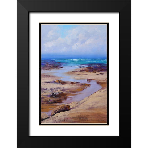 South Coast NSW Beachscape Black Modern Wood Framed Art Print with Double Matting by Gercken, Graham
