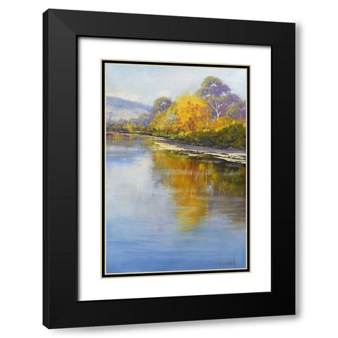 Tumut River Black Modern Wood Framed Art Print with Double Matting by Gercken, Graham