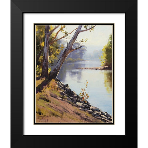 Tumut Oil Painting Black Modern Wood Framed Art Print with Double Matting by Gercken, Graham