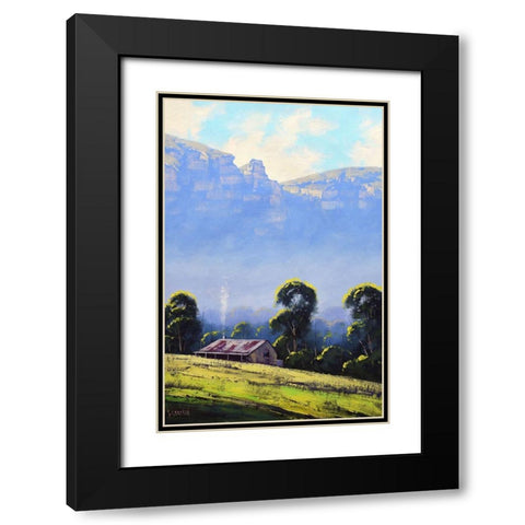Valley Farm Black Modern Wood Framed Art Print with Double Matting by Gercken, Graham