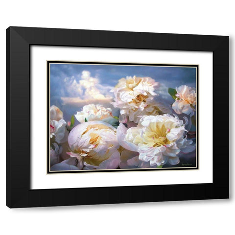 Luminous Peonies Black Modern Wood Framed Art Print with Double Matting by Kopania, Zbigniew