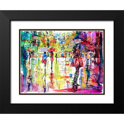 Message Black Modern Wood Framed Art Print with Double Matting by Kovacs, Anna Brigite