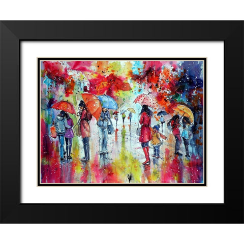First Snow Black Modern Wood Framed Art Print with Double Matting by Kovacs, Anna Brigite