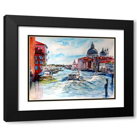 Venice Black Modern Wood Framed Art Print with Double Matting by Kovacs, Anna Brigite