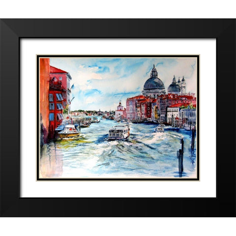 Venice Black Modern Wood Framed Art Print with Double Matting by Kovacs, Anna Brigite