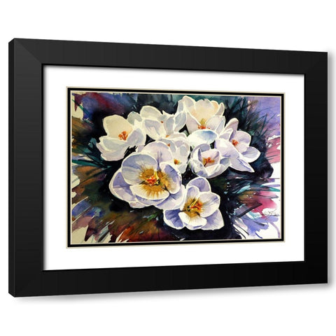 Crocus Black Modern Wood Framed Art Print with Double Matting by Kovacs, Anna Brigite