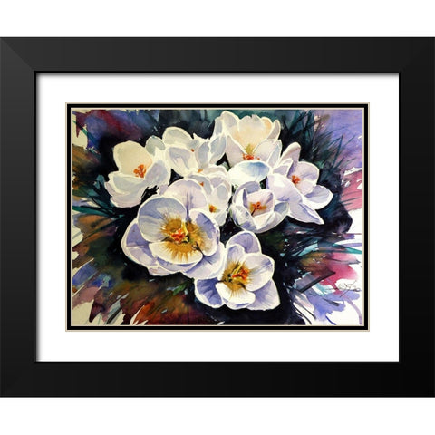 Crocus Black Modern Wood Framed Art Print with Double Matting by Kovacs, Anna Brigite