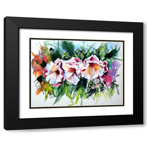Flowers in the Garden Black Modern Wood Framed Art Print with Double Matting by Kovacs, Anna Brigite