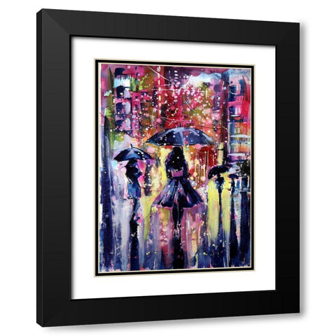 Snowfall in the Evening Black Modern Wood Framed Art Print with Double Matting by Kovacs, Anna Brigite