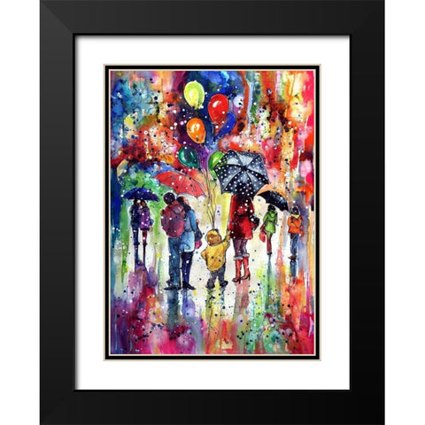 First Snow at Happy Day Black Modern Wood Framed Art Print with Double Matting by Kovacs, Anna Brigite