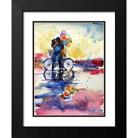 Romance Meeting II Black Modern Wood Framed Art Print with Double Matting by Kovacs, Anna Brigite