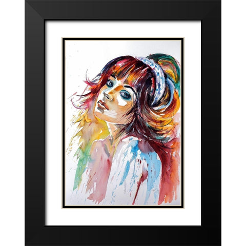 Lady Girl II Black Modern Wood Framed Art Print with Double Matting by Kovacs, Anna Brigite